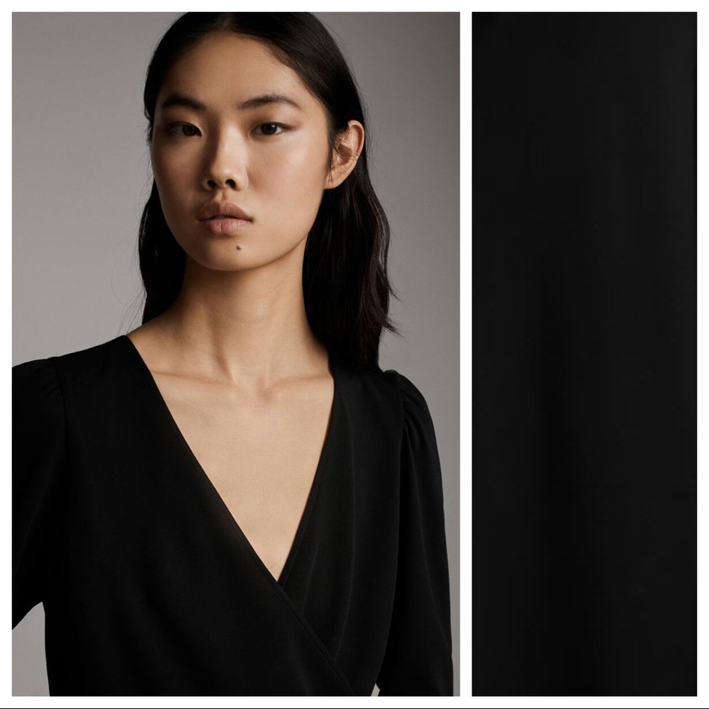 NWT. Massimo Dutti Black Midi Dress. Size S, M. - Picture 3 of 8